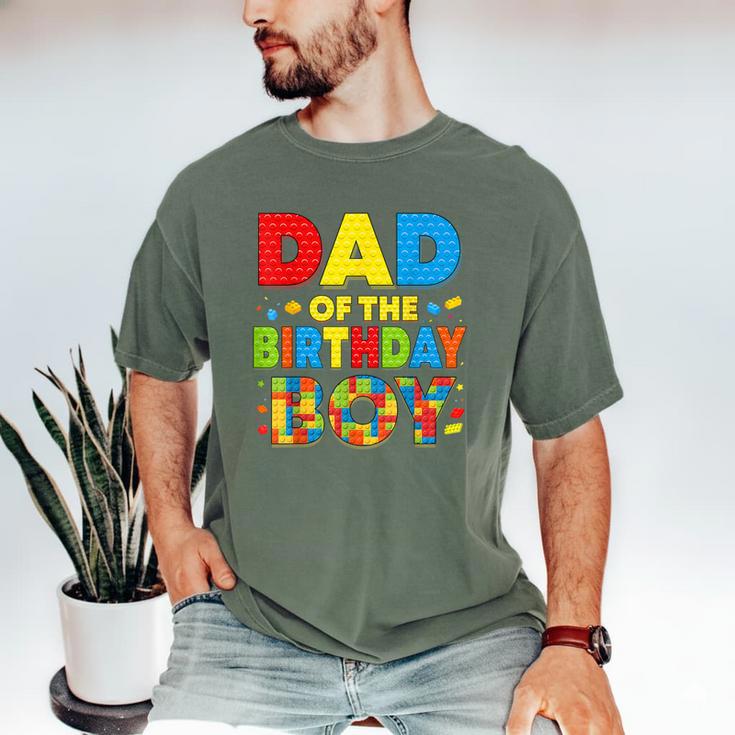 Dad Of The Birthday Boy Building Block Birthday Men's Comfort Colors T-Shirt