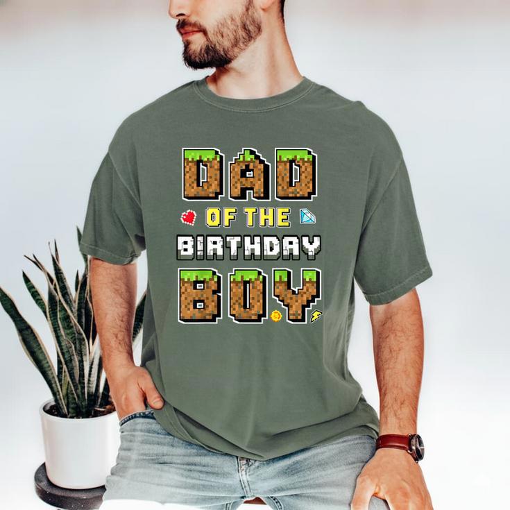 Dad Of The Birthday Boy Gamer Pixel Birthday Party Matching Men's Comfort Colors T-Shirt
