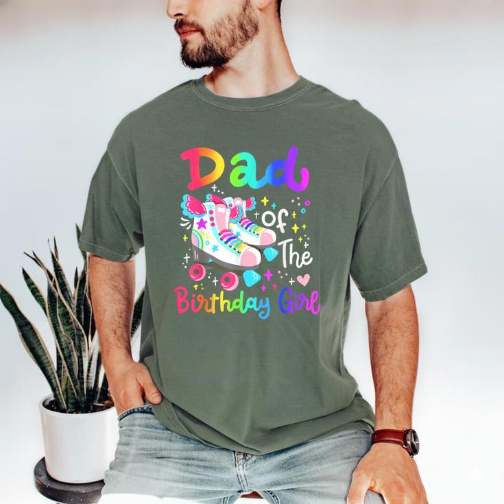 Dad Of The Birthday Girl Skater Roller Skate Family Party Men's Comfort Colors T-Shirt