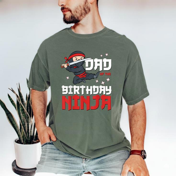 Dad Of The Birthday Ninja Daddy Party Best Father Boy Pop Men's Comfort Colors T-Shirt