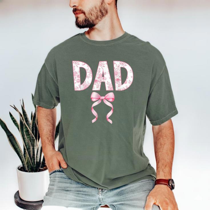 Dad Birthday Squad Matching Coquette Bow Family Party Men's Comfort Colors T-Shirt