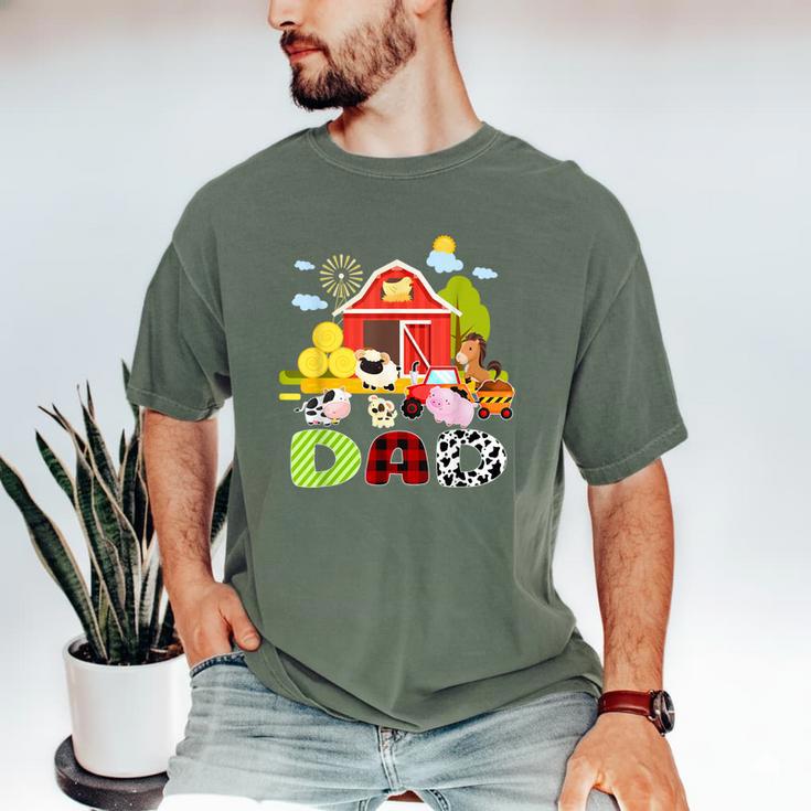 Dad Farm Animal Birthday Family Matching Party Men's Comfort Colors T-Shirt