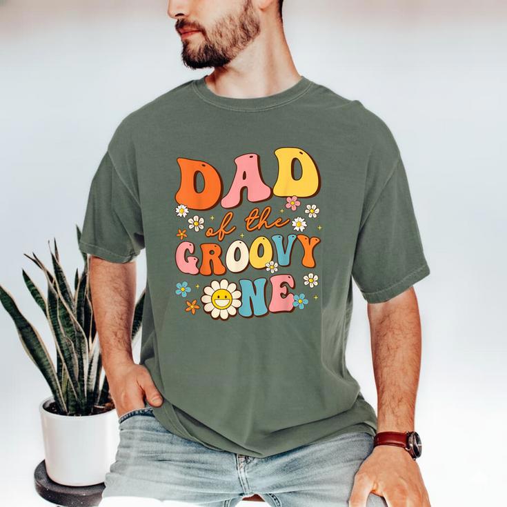 Dad Of The Groovy One 1st Birthday Pregnancy Announcement Men's Comfort Colors T-Shirt
