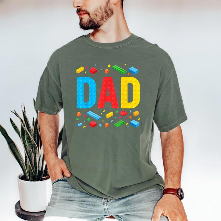 Dad Master Builder Building Bricks Blocks Family Fathers Day Men's Comfort Colors T-Shirt