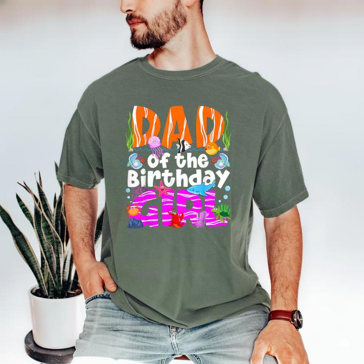 Dad Under Sea Birthday Party Girls Ocean Sea Animals Themed Men's Comfort Colors T-Shirt