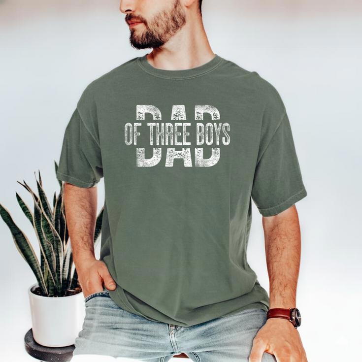 Dad Of Three Boys Daddy Of 3 Sons Father's Day Men's Comfort Colors T-Shirt