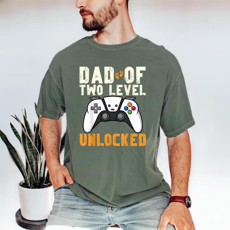 Daddy Again Leveled Up To Dad Of 2 Gamer Dad Level Unlocked Men's Comfort Colors T-Shirt