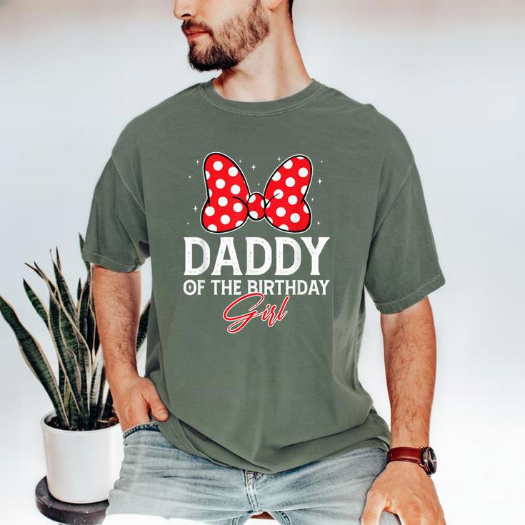 Daddy Of The Birthday Girl Cute Pink Bow Family Matching Men's Comfort Colors T-Shirt