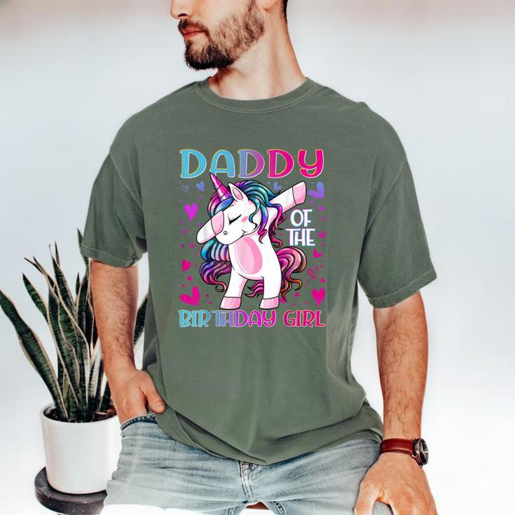 Daddy Of The Birthday Girl Dabbing Unicorn Dad Daddy Small Men's Comfort Colors T-Shirt