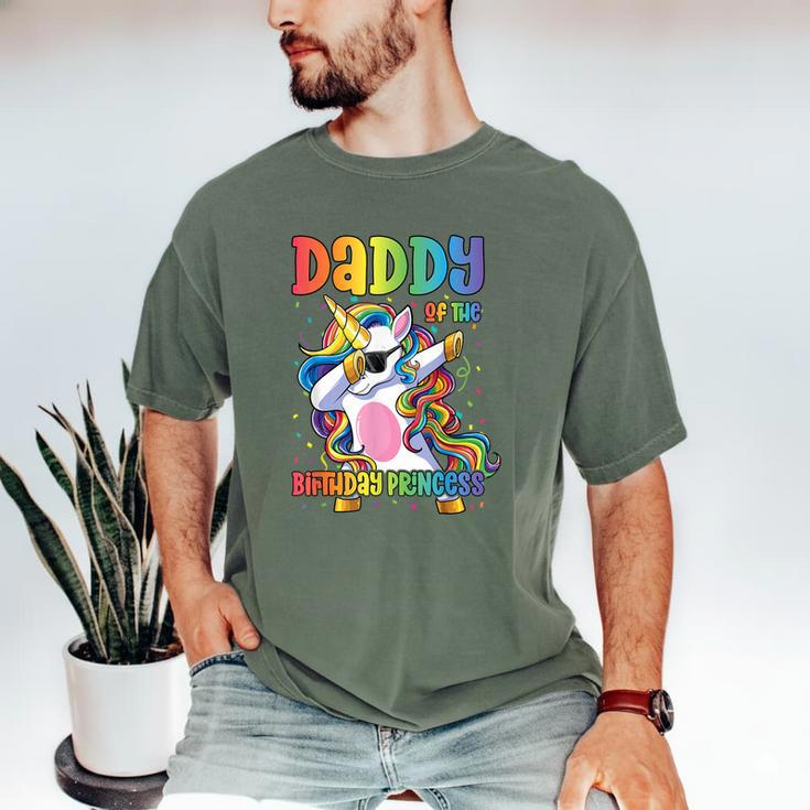 Daddy Of The Birthday Princess Girl Dabbing Unicorn Dad Men's Comfort Colors T-Shirt