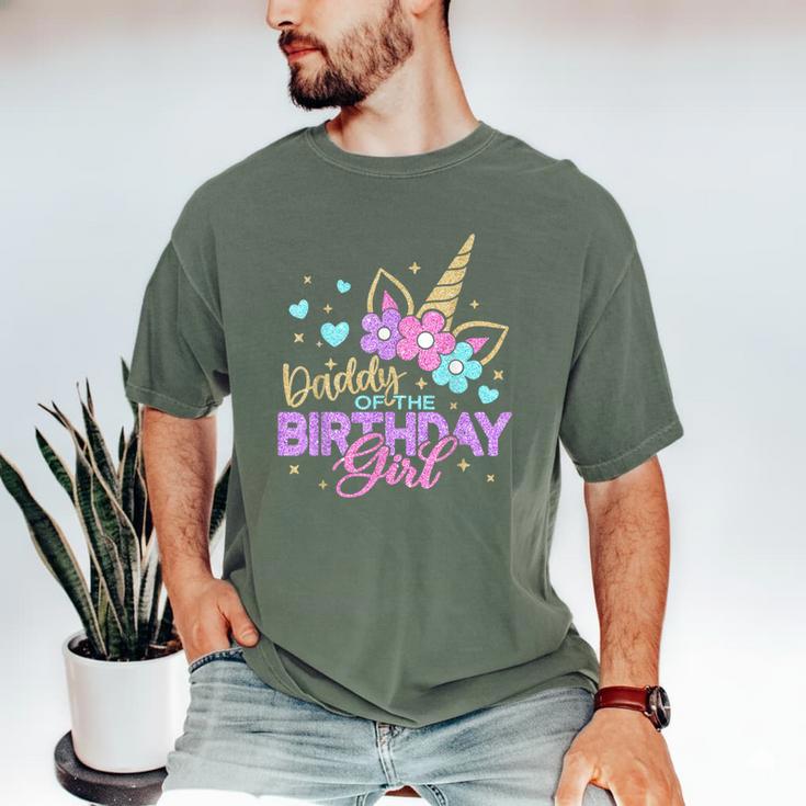 Daddy Of The Birthday Princess Girl Dad Unicorn Bday Party Men's Comfort Colors T-Shirt