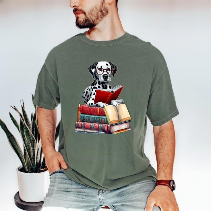 Dalmatian Reading Books Matching Bookworm Readers Librarian Men's Comfort Colors T-Shirt
