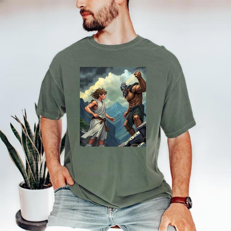 David And Goliath Bible Book Of Samuel King David Comic Men's Comfort Colors T-Shirt