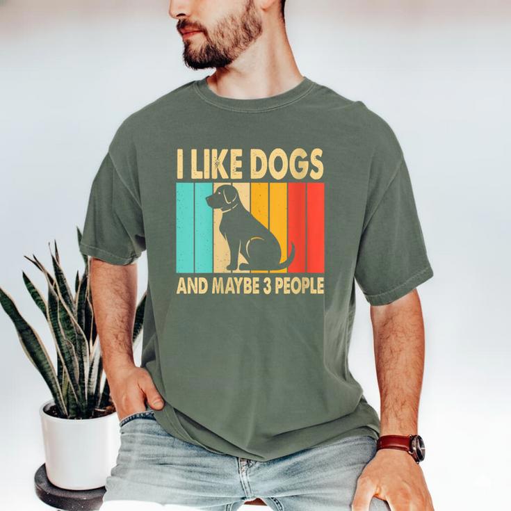 I Like Dogs And Maybe 3 People Introvert Men's Comfort Colors T-Shirt