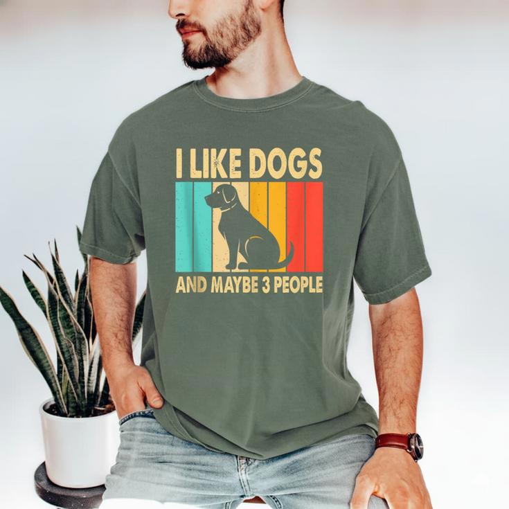 I Like Dogs And Maybe 3 People Introvert Men's Comfort Colors T-Shirt