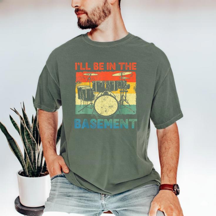 Drumming Basement Drum Set Drummer Rock Dad Grandpa Men's Comfort Colors T-Shirt