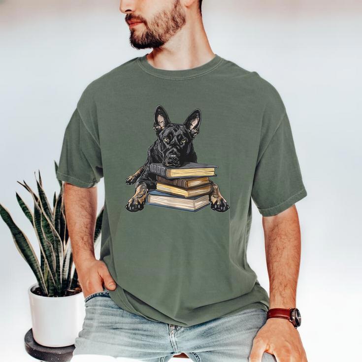 Dutch Shepherd Books Reading Dog Breed Graphic Men's Comfort Colors T-Shirt