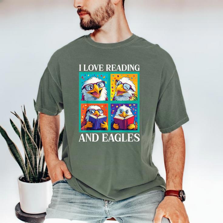 Eagle Love Reading And Eagles Child Book Lover Men's Comfort Colors T-Shirt