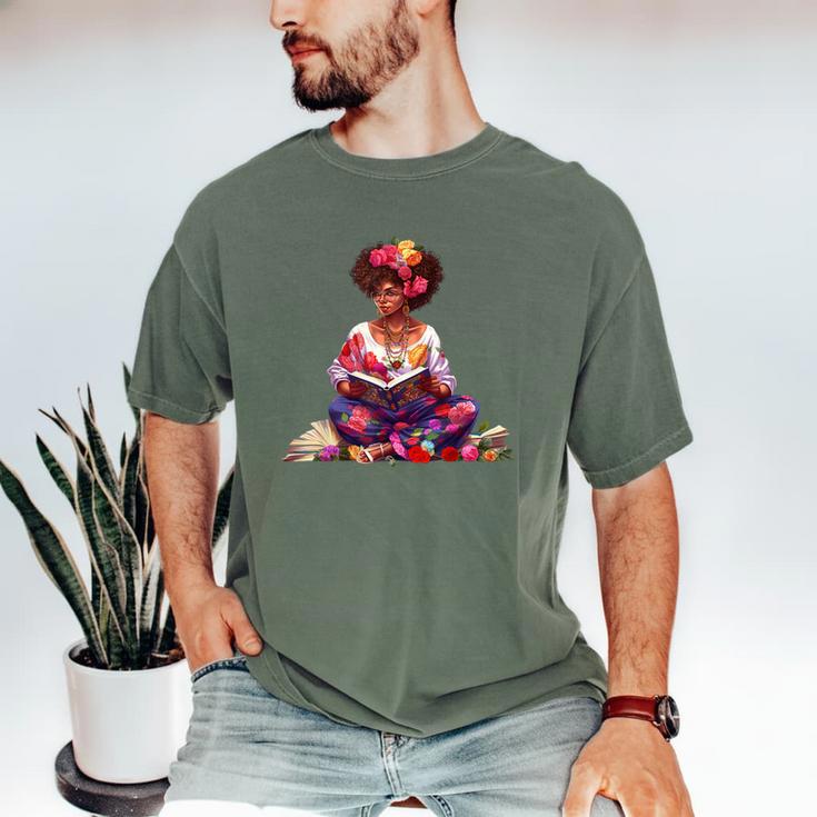 Educated Melanin Queen Afro Women Reading Book History Men's Comfort Colors T-Shirt