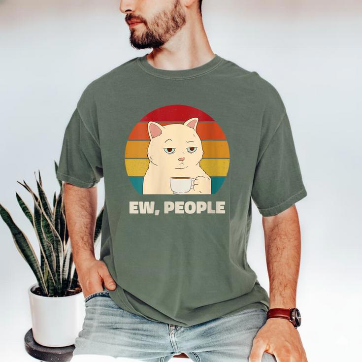 Ew People Introvert Cat Lover Crazy Colorful Cat Lady Men's Comfort Colors T-Shirt