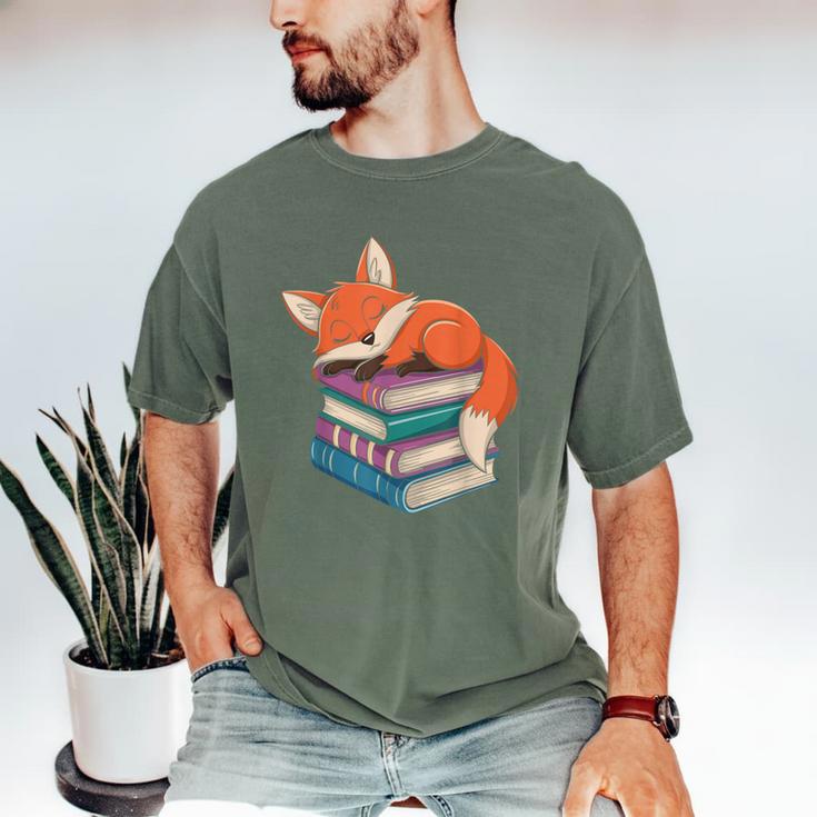 Fox Reading Book Pajama Sleep Men's Comfort Colors T-Shirt