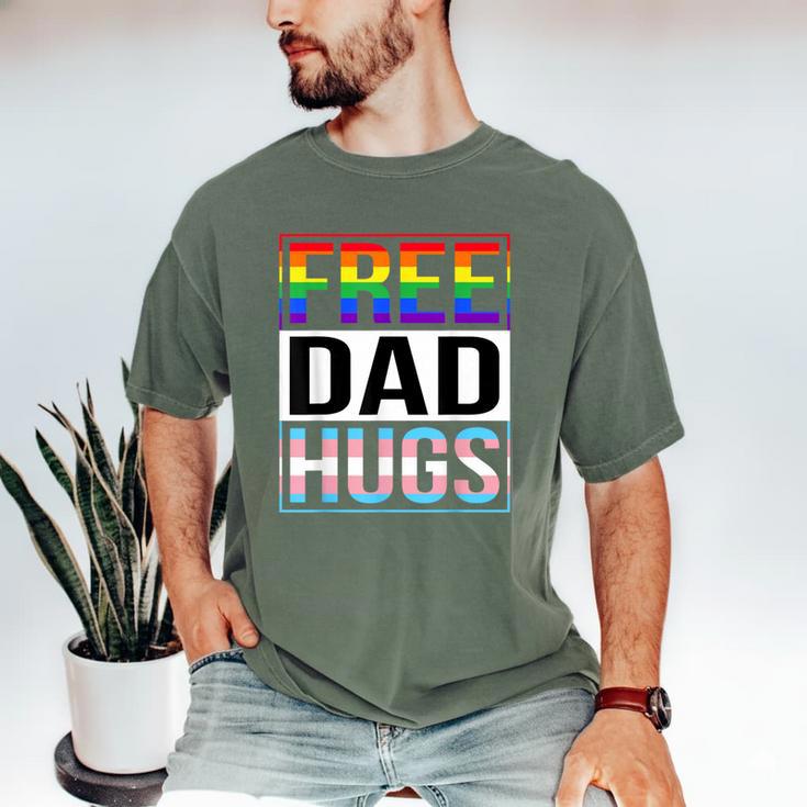 Free Dad Hugs LGBT Gay Pride Month Transgender Rainbow Flag Men's Comfort Colors T-Shirt