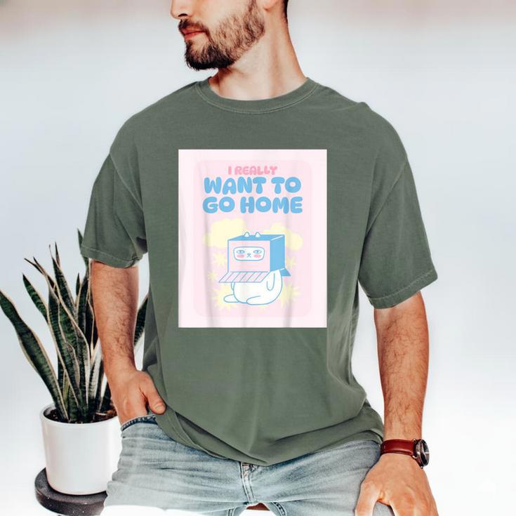Fun Cute Introvert Cat Character Quote Men Women Men's Comfort Colors T-Shirt