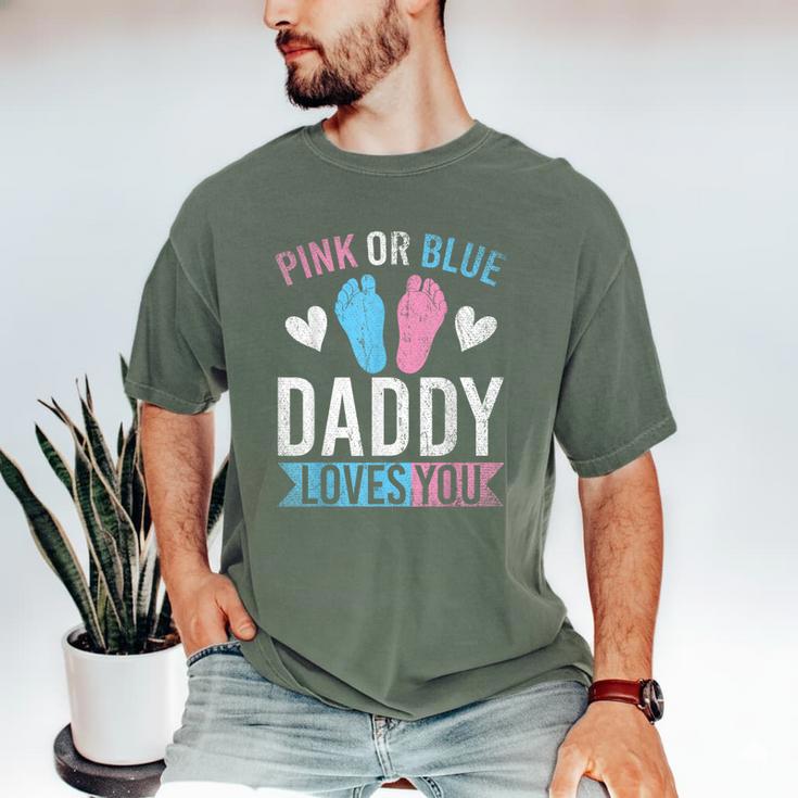 Future Dad Pink Or Blue Daddy Loves You Gender Reveal Men's Comfort Colors T-Shirt