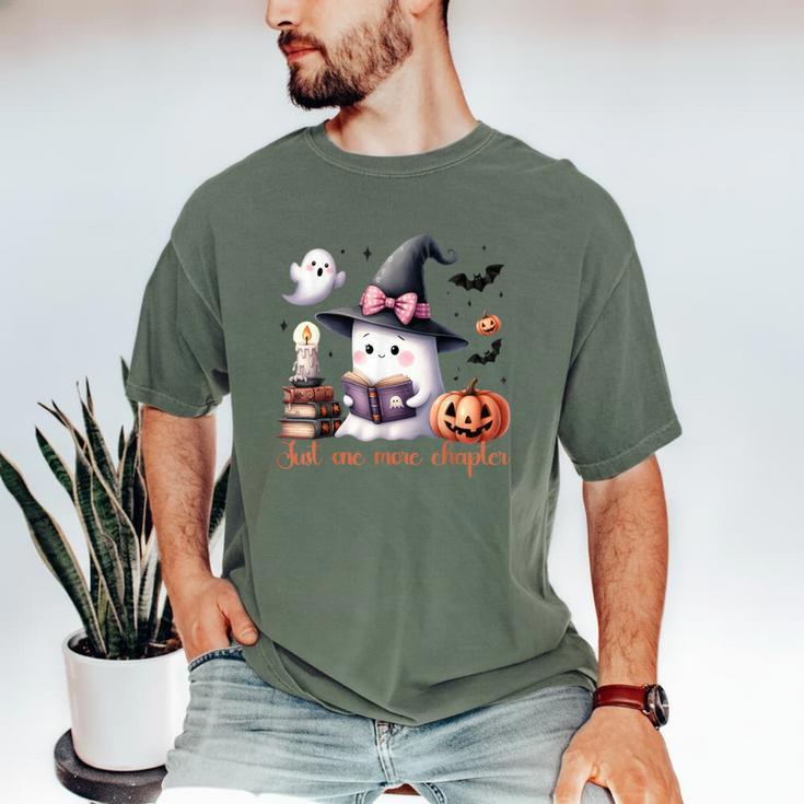 Ghost Reading Book Coquette Bow Halloween Girl Toddler Kid Men's Comfort Colors T-Shirt