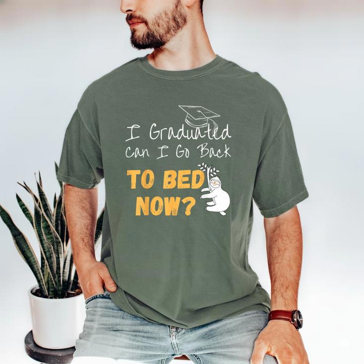 I Graduated Can I Go Back To Bed Now Graduation Sloth Men's Comfort Colors T-Shirt