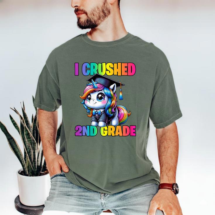 Graduation I Crushed 2nd Grade Unicorn Girls Grad Magical Men's Comfort Colors T-Shirt
