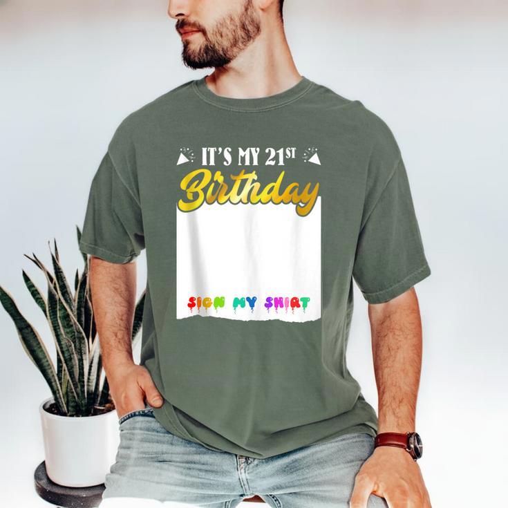 Guestbook My 21st Birthday Sign My Shirt Birthday Party Men's Comfort Colors T-Shirt