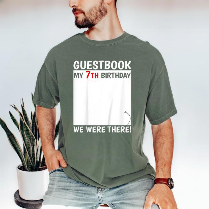 Guestbook 7th Birthday 7 Year Old Born 2018 Bday Men's Comfort Colors T-Shirt