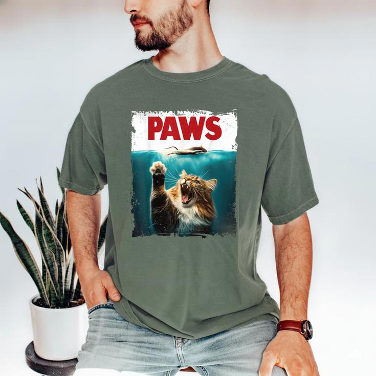 Humorous Paws Parody Cat Mouse For Cat Lover Cat Mom Cat Dad Men's Comfort Colors T-Shirt