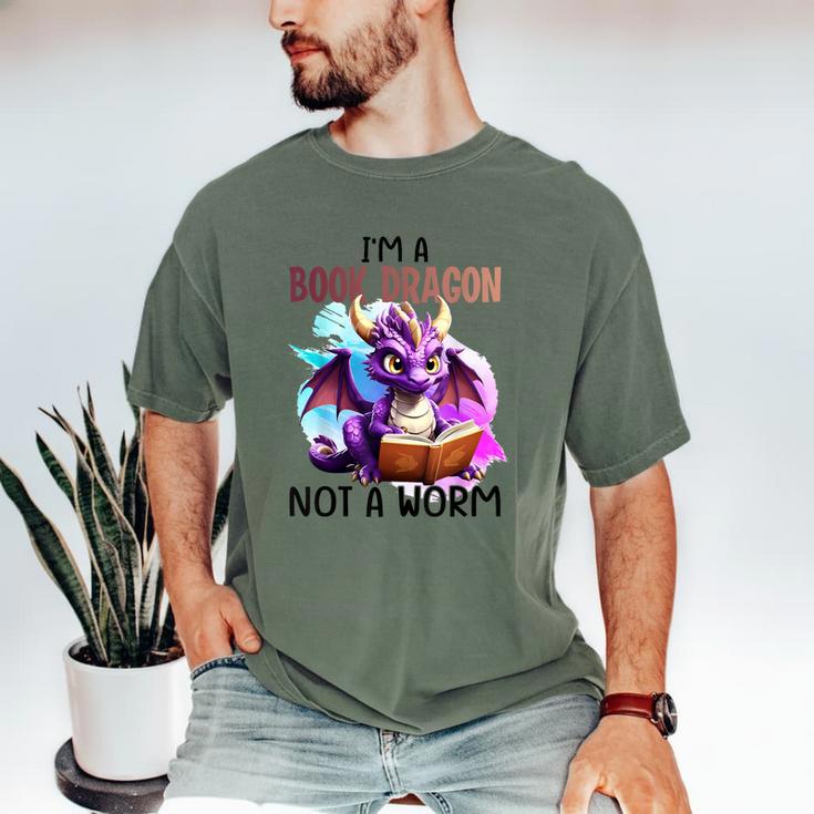 I'm A Book Dragon Not A Worm Men's Comfort Colors T-Shirt