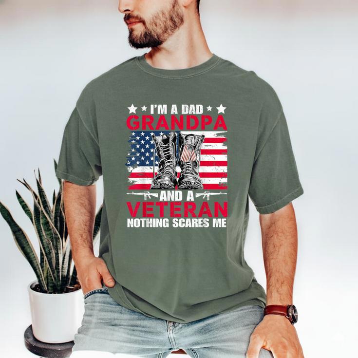 I'm A Dad Grandpa And Veteran Papa Grandpa Fathers Day Men Men's Comfort Colors T-Shirt