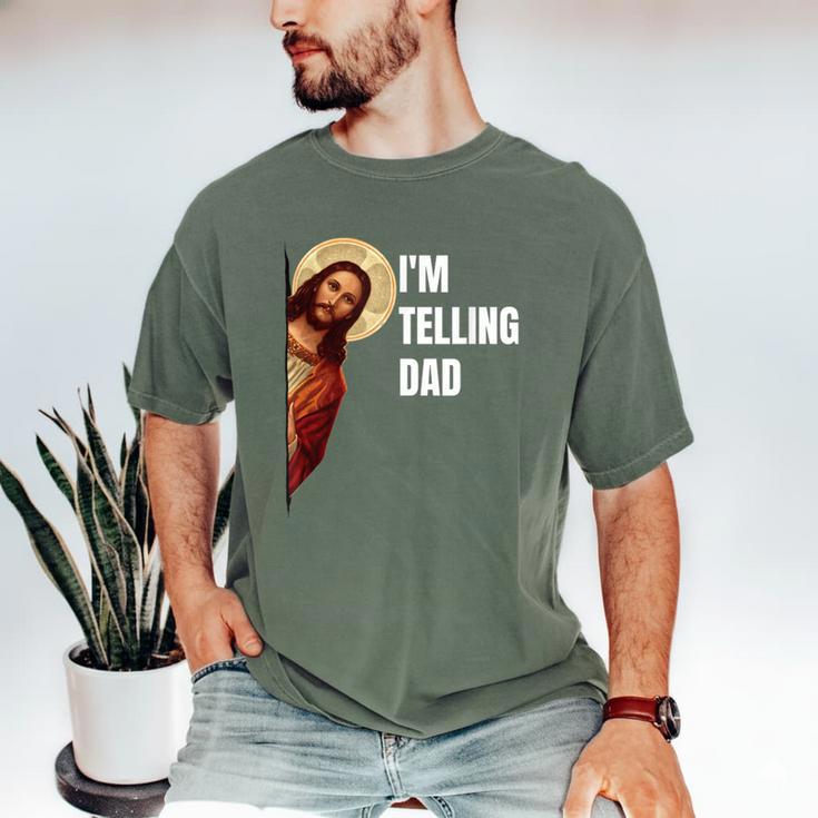 I'm Telling Dad Religious Christian Jesus Meme Men's Comfort Colors T-Shirt