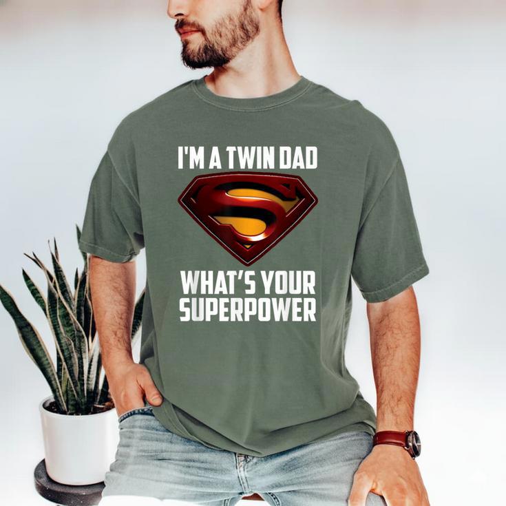 I'm A Twin DAD-What's Your Superpower Men's Comfort Colors T-Shirt