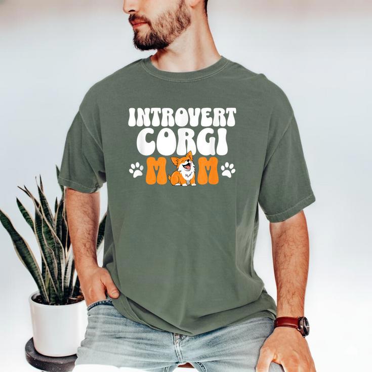 Introvert Corgi Mom Dog Pet Morca Works Dog For Men Women Men's Comfort Colors T-Shirt