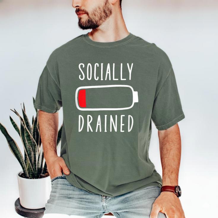 Introvert Socially Drained Battery Men's Comfort Colors T-Shirt