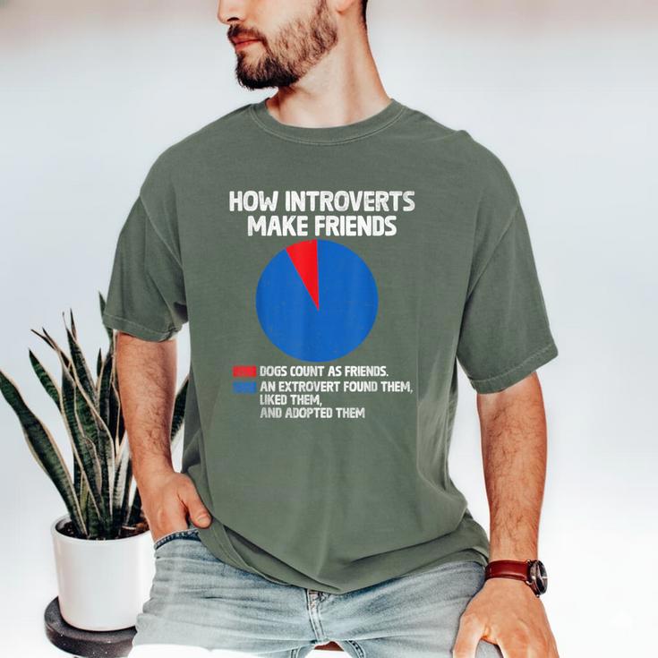 How Introverts Make Friends Sayings For Introverts Men's Comfort Colors T-Shirt