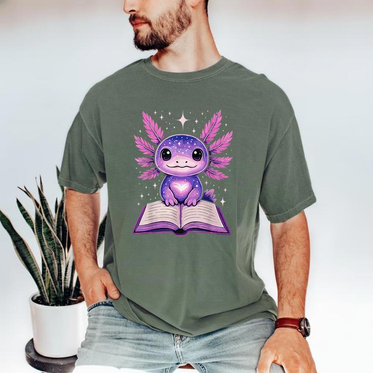 Kawaii Axolotl Cute Axolotls Reading Book Men's Comfort Colors T-Shirt