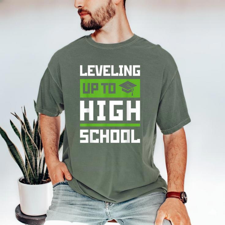 Leveling Up To High School Tee Shirt Gaming Graduation Men's Comfort Colors T-Shirt