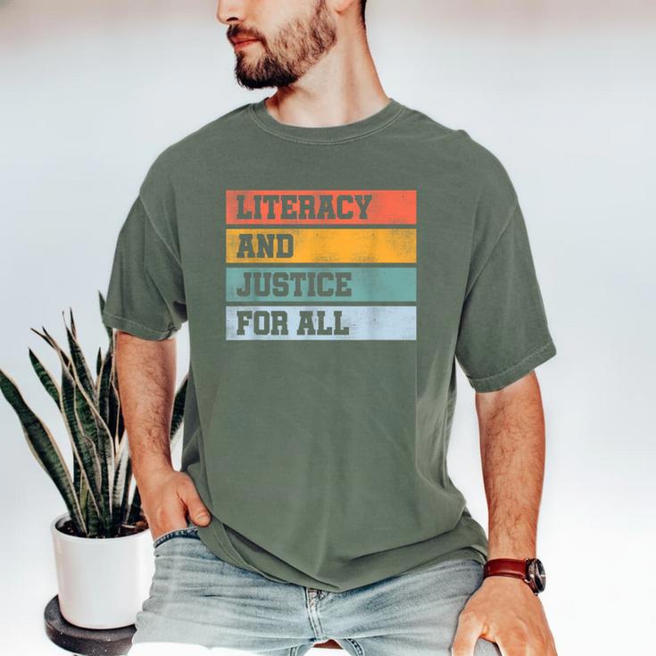Literacy And Justice For All Stop Book Banning Banned Books Men's Comfort Colors T-Shirt