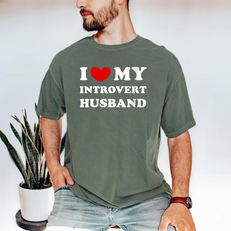 I Love My Introvert Husband I Heart My Introvert Husband Men's Comfort Colors T-Shirt
