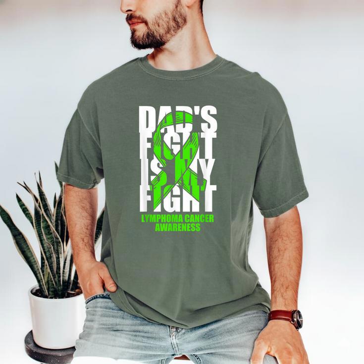 Lymphoma Cancer Awareness Lime Green Ribbon Dad's Fight Men's Comfort Colors T-Shirt