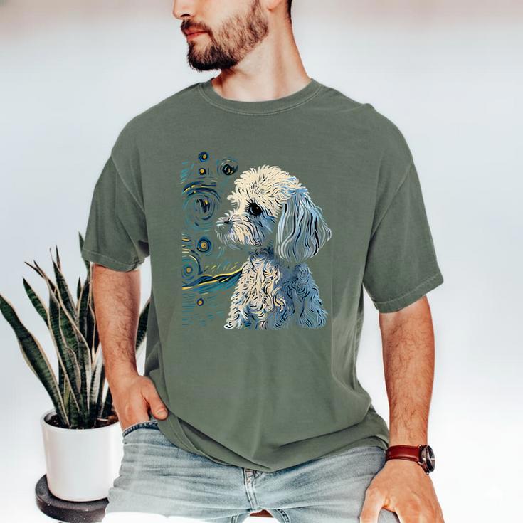 Maltipoo Starry Night Van Gogh Maltipoo Mom Dad Owner Men's Comfort Colors T-Shirt