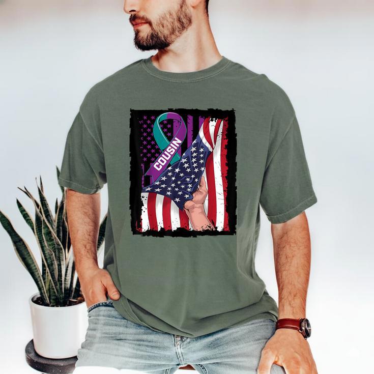 In Memory Of My Cousin Suicide Awareness American Flag Women Kids Men Men's Comfort Colors T-Shirt