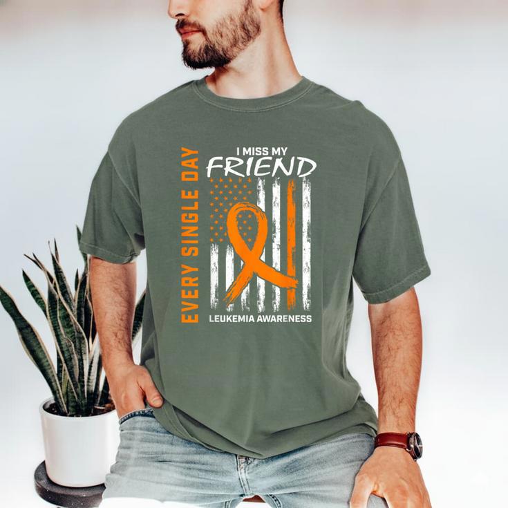 In Memory Of Friend Leukemia Awareness Products Flag Shirts Men's Comfort Colors T-Shirt