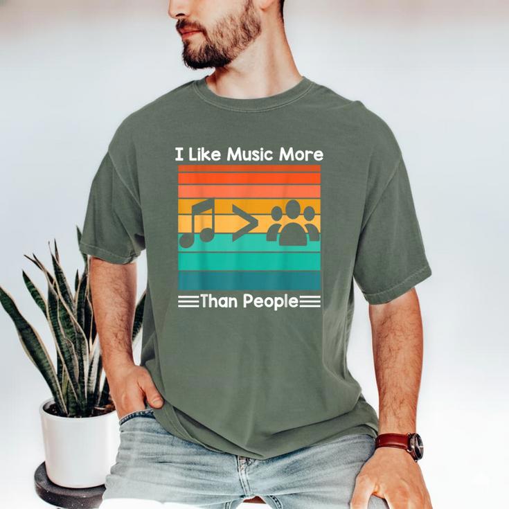I Like Music More Than People Introvert Saying Quote Men's Comfort Colors T-Shirt